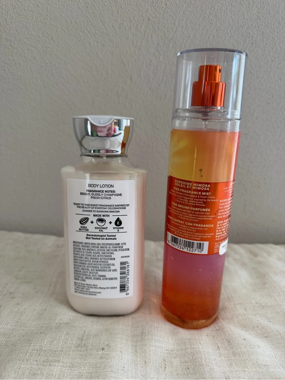 Bath & Body Works Sunshine Mimosa Lotion & Fragrance Mist - Orange, Yellow NWT